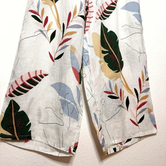 Cynthia Rowley 100% Linen Tropical Print Wide Leg Crop Pants plus Size 1X NWT - Picture 6 of 9